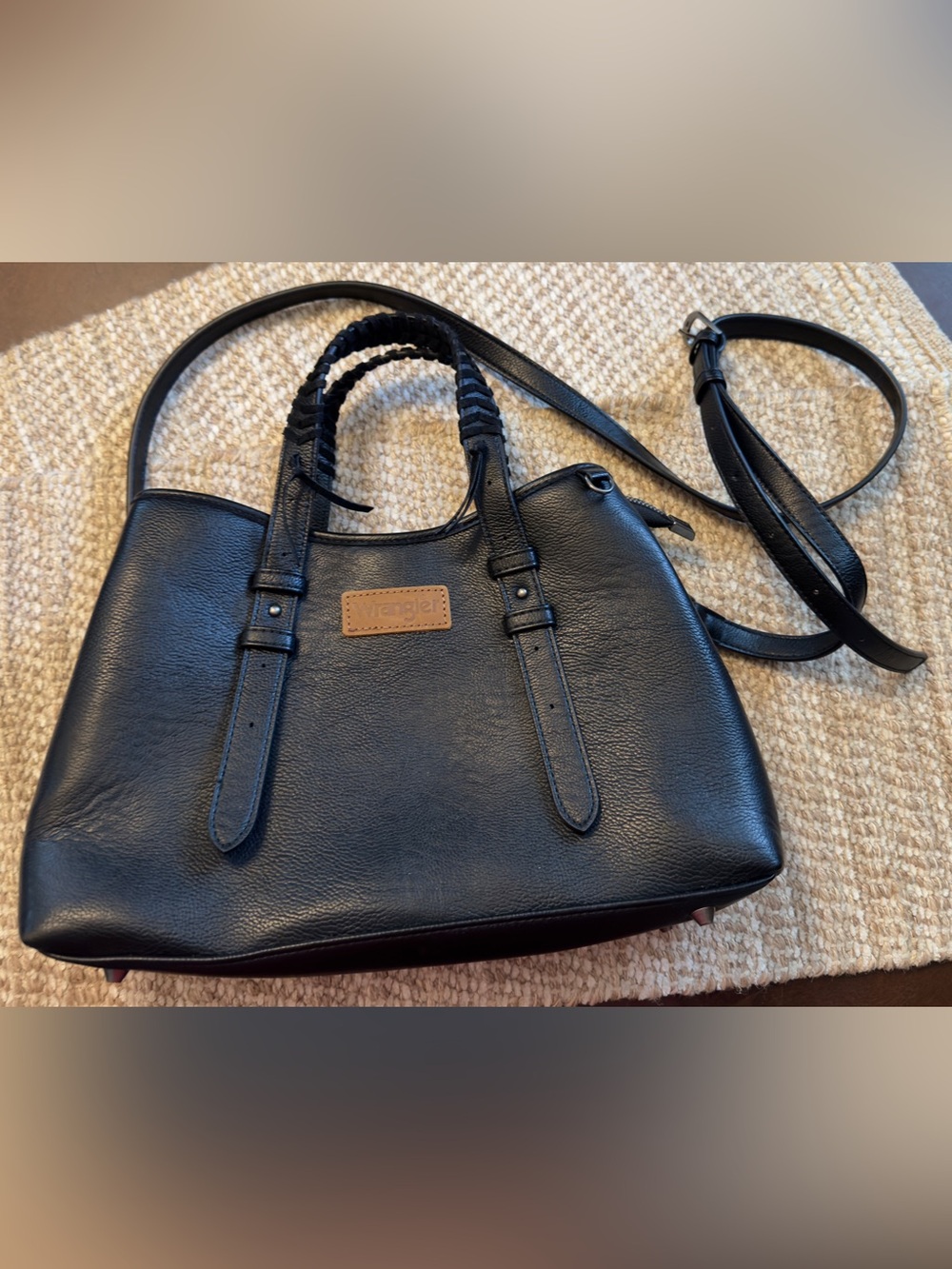Wrangler Black Satchel Handbag Crossbody Shoulder Bag Adjustable Strap